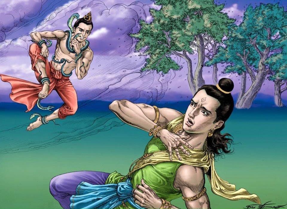 Devadatta (Đề Bà Đạt Đa) biểu diễn thần thông cho Thái tử Ajatasattu (A Xà Thế), con Đức vua Bimbisara, nảy sinh đức tin nhằm hy vọng Thái tử bằng lòng theo kế hoạch xấu xa của mình.
